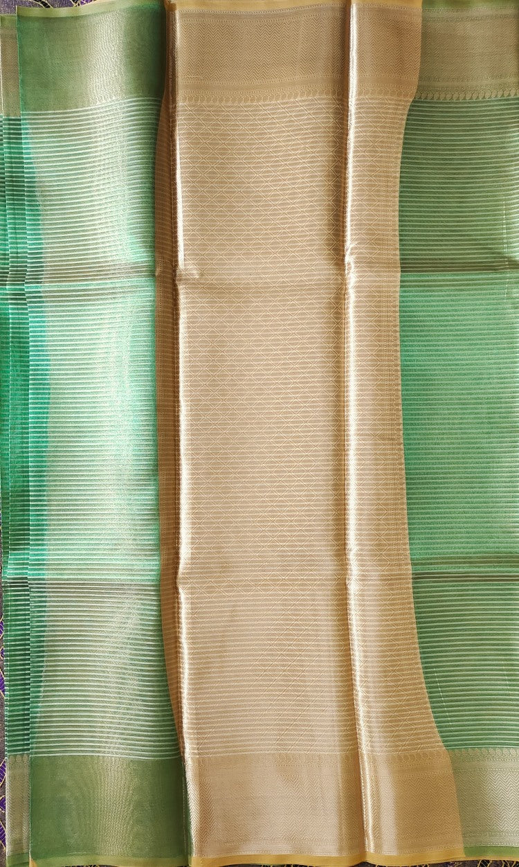 Green Banarasi Handwoven Tissue Saree