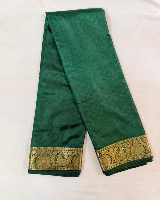 Emerald Green Zari Crepe Silk Saree