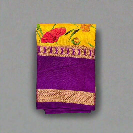 Digital semi Mysore Silk Crepe Saree