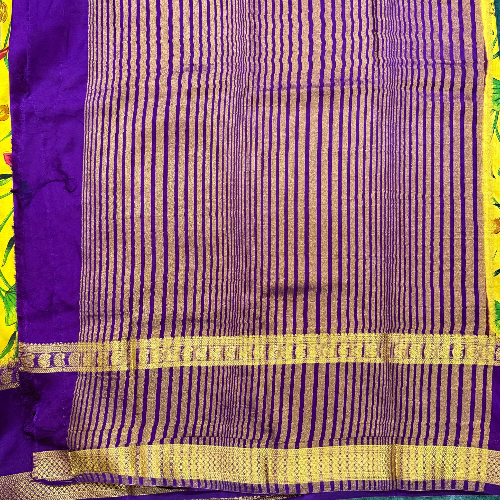 Digital semi Mysore Silk Crepe Saree