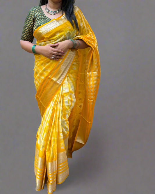 Banarasi Warm Silk Saree in Yellow